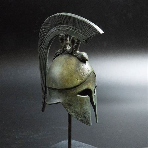 ancient greek spartan helmet.